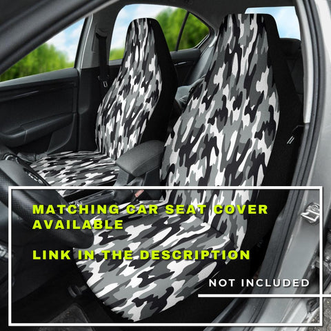 Image of Black Grey Camouflage Car Mats Back/Front, Floor Mats Set, Car Accessories