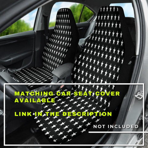 Image of Black Mini Stars Car Mats Back/Front, Floor Mats Set, Car Accessories