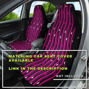Black and Pink Designer Car Seat Covers - Abstract Art, Backseat Pet Protector, Stylish Car Accessories