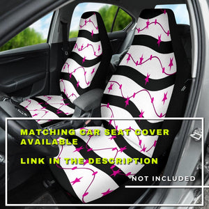 Black and Pink Star Pattern Car Seat Covers , Abstract Art, Backseat Pet