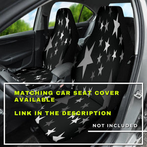 Black and White Star Pattern Car Seat Covers , Abstract Art, Backseat Pet