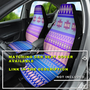 Blue Aztec Tribal Ethnic Pattern Car Mats Back/Front, Floor Mats Set, Car