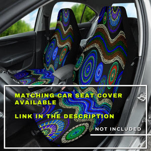 Blue Ethnic design Car Mats Back/Front, Floor Mats Set, Car Accessories
