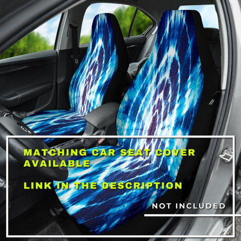 Image of Blue Purple Tie Dye Abstract Art Car Mats Back/Front, Floor Mats Set, Car Accessories