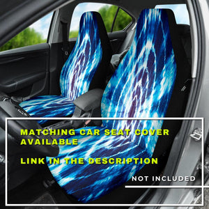 Blue Purple Tie Dye Abstract Art Car Mats Back/Front, Floor Mats Set, Car Accessories