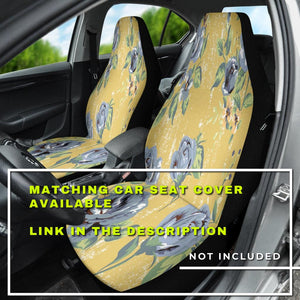 Blue Yellow Vintage Roses , Abstract Floral Car Back Seat Pet Covers, Stylish