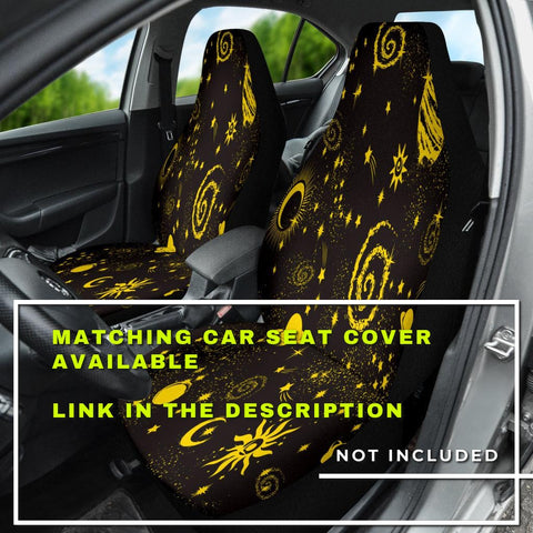 Image of Black And Yellow Galaxy Planet Universe Astrology Multicolored Car Mats