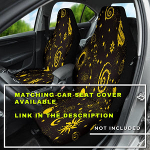 Black And Yellow Galaxy Planet Universe Astrology Multicolored Car Mats