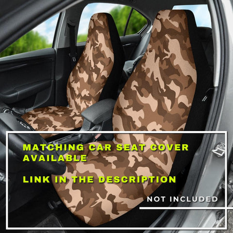 Image of Brown Camouflage Design , Abstract Camo Car Back Seat Pet Covers, Backseat
