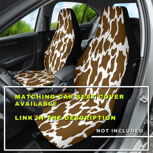 Brown Cow Print Design , Stylish Car Back Seat Pet Covers, Abstract Art Backseat