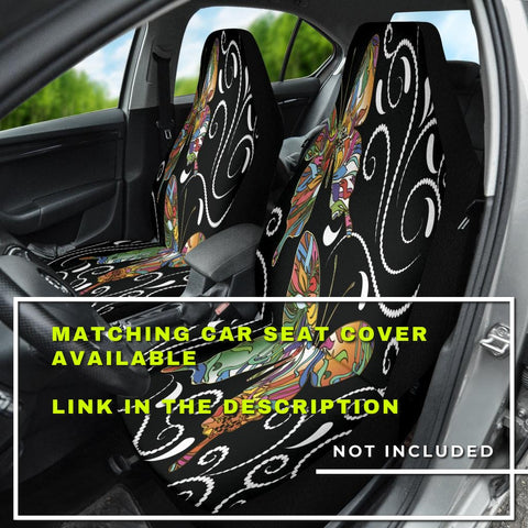 Image of Butterfly Pattern Mandala , Abstract Art Car Back Seat Pet Covers, Backseat