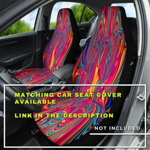 Colorful Abstract Art neon Car Mats Back/Front, Floor Mats Set, Car Accessories