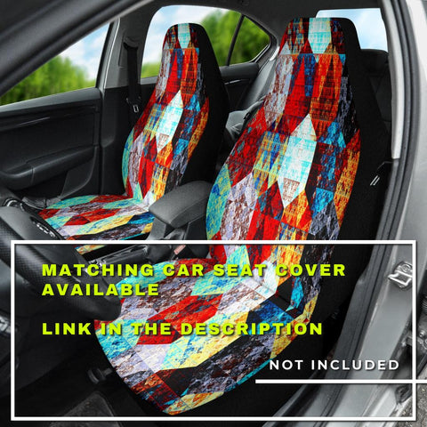 Image of Colorful abstract Artistic pattern Car Mats Back/Front, Floor Mats Set, Car Accessories