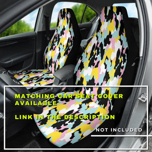 Colorful abstract camouflage Car Mats Back/Front, Floor Mats Set, Car