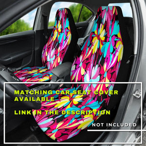 Colorful abstract flowers Floral Car Mats Back/Front, Floor Mats Set, Car