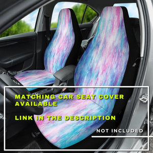 Colorful Blue Pink Cotton Candy Abstract Art Tie Dye Print Car Mats Back/Front,