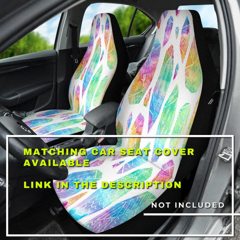 Image of Vibrant Diamonds & Crystals Pattern , Abstract Art Car Back Seat Pet Covers,
