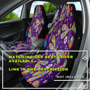 Colorful Dragonflies & Floral Design , Vibrant Car Back Seat Pet Covers,