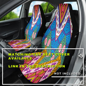 Colorful Ethnic Aztec Boho Chic Bohemian Pattern Car Mats Back/Front, Floor Mats