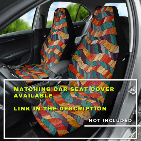 Image of Colorful Ethnic Boho Chic Bohemian Pattern Car Mats Back/Front, Floor Mats Set,