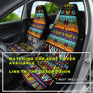 Ethnic Mexican Tribal Pattern Design - Colorful Car Back Seat Pet Covers, Vibrant Backseat Protector, Stylish Car Accessories