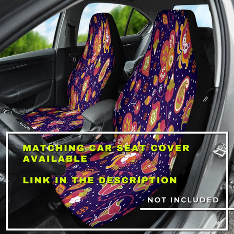 Image of Colorful floral flower pattern Car Mats Back/Front, Floor Mats Set, Car