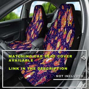 Colorful Flower Pattern - Vibrant Floral Design Car Back Seat Pet Covers, Abstract Art Backseat Protector, Unique Car Accessories