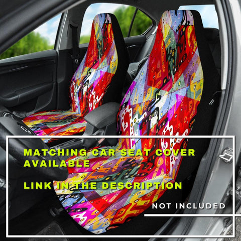 Image of Colorful Graffiti Abstract Art Car Mats Back/Front, Floor Mats Set, Car