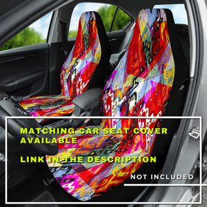 Graffiti Style Abstract Art , Colorful Car Back Seat Pet Covers, Vibrant