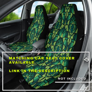 Green Mandalas Abstract Art Car Seat Covers, Backseat Pet Protectors, Unique Car