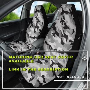 Black & Gray Camouflage Car Backseat Covers, Abstract Art Inspired Seat