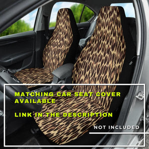 Leopard Cheetah Tiger Animal Print Car Mats Back/Front, Floor Mats Set, Car