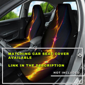 Lightning Electricity Themed Car Seat Covers, Abstract Art Backseat Pet