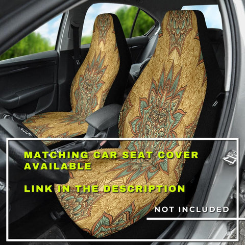 Image of lion head Mandala Car Mats Back/Front, Floor Mats Set, Car Accessories