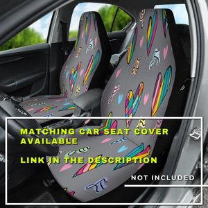 Colorful Love Music Note Hearts Car Seat Covers, Abstract Art Backseat Pet