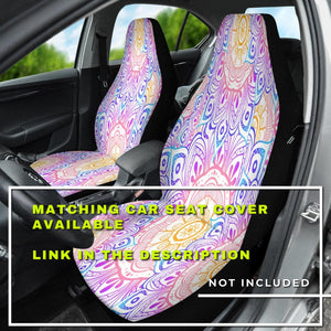 Pink Purple Hippie Mandala Boho Chic Bohemian Steering Wheel Cover, Car