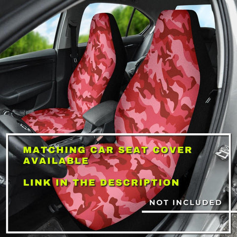 Image of Pink Red Camouflage Steering Wheel Cover, Car Accessories, Car decoration,