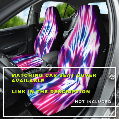 Image of Purple Tie Dye Spiral Hippie, Abstract Art Steering Wheel Cover, Car