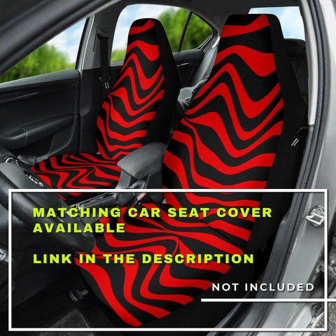 Image of Red Stripes Patterns Steering Wheel Cover, Car Accessories, Car decoration,