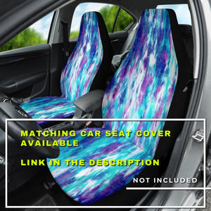 Turquoise Blue Tie Dye Grunge Abstract Art Steering Wheel Cover, Car