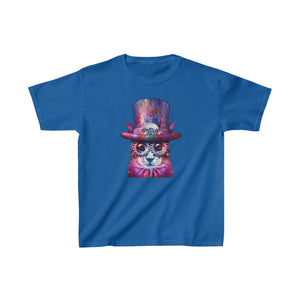 Steampunk Multicolored To Hat Cat Kids Heavy Cotton Tshirt