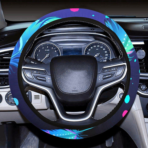 Image of Purple Pink Feathers Steering Wheel Cover, Car Accessories, Car decoration,