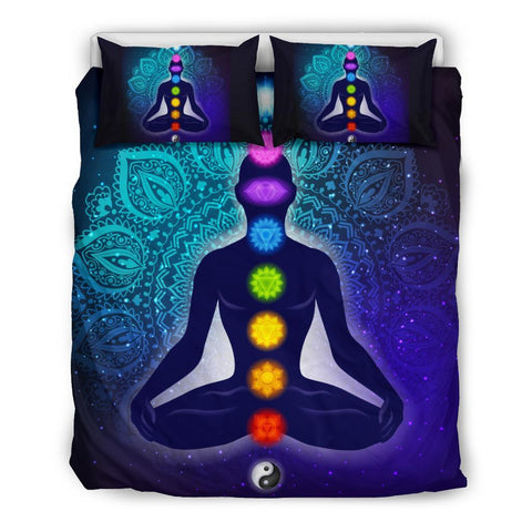 Image of 7 Chakras Bedding Set Dorm Room College, Comforter Cover, Printed Duvet Cover, Bedding Coverlet, Bed Room, Twin Duvet Cover,Multi Colored