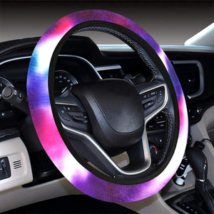 Purple Tie Dye Spiral Hippie, Abstract Art Steering Wheel Cover, Car