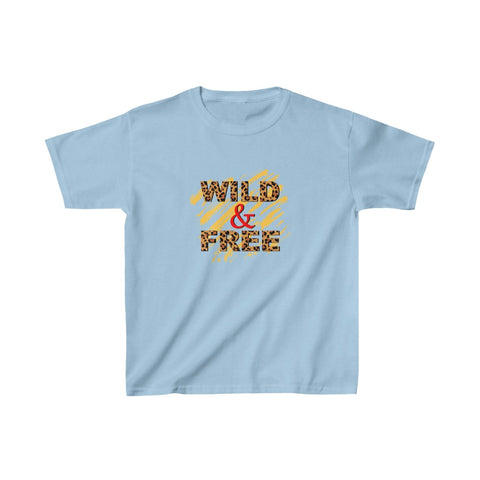 Image of Wild And Free Cheetah Print Kids Heavy Cotton Tshirt