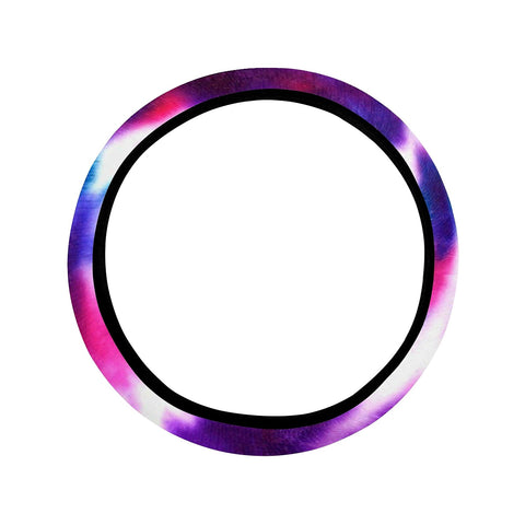 Image of Purple Tie Dye Spiral Hippie, Abstract Art Steering Wheel Cover, Car