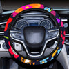Colorful Flower Boho Floral Steering Wheel Cover, Car Accessories, Car