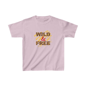 Wild And Free Cheetah Print Kids Heavy Cotton Tshirt