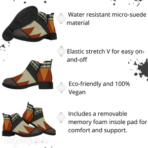 Leopard Print Suede Boots,Biker Boots,Vegan Leather,Rain Boot,Women'S