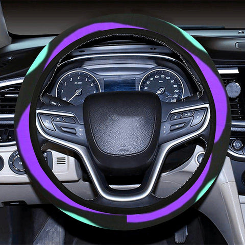 Image of Rainbow Zebra Pattern Steering Wheel Cover, Car Accessories, Car decoration,